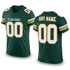 Custom Green White-Gold Mesh Authentic Football Jersey