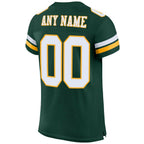 Custom Green White-Gold Mesh Authentic Football Jersey photo 3