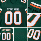 Custom Green White-Orange Mesh Authentic Football Jersey detail
