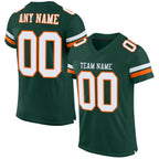 Custom Green White-Orange Mesh Authentic Football Jersey photo 1