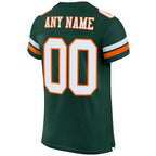 Custom Green White-Orange Mesh Authentic Football Jersey photo 3