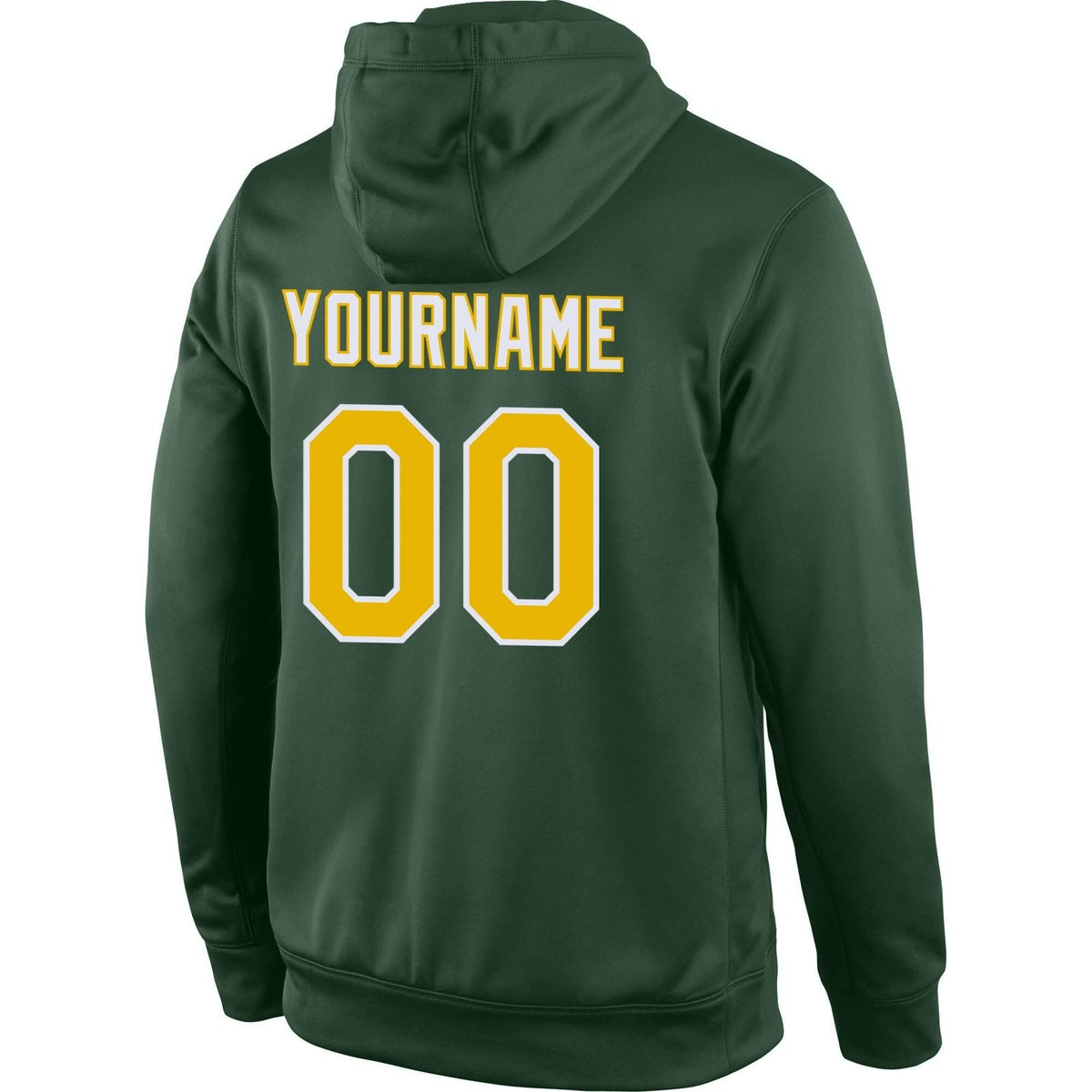 Custom Stitched Green Gold-White Sports Pullover Sweatshirt Hoodie photo 3