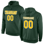 Custom Stitched Green Gold-White Sports Pullover Sweatshirt Hoodie