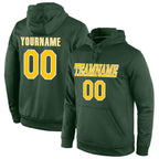 Custom Stitched Green Gold-White Sports Pullover Sweatshirt Hoodie photo 1