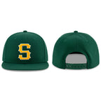 Custom Green Gold-White Stitched Adjustable Snapback Hat