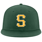Custom Green Gold-White Stitched Adjustable Snapback Hat photo 2
