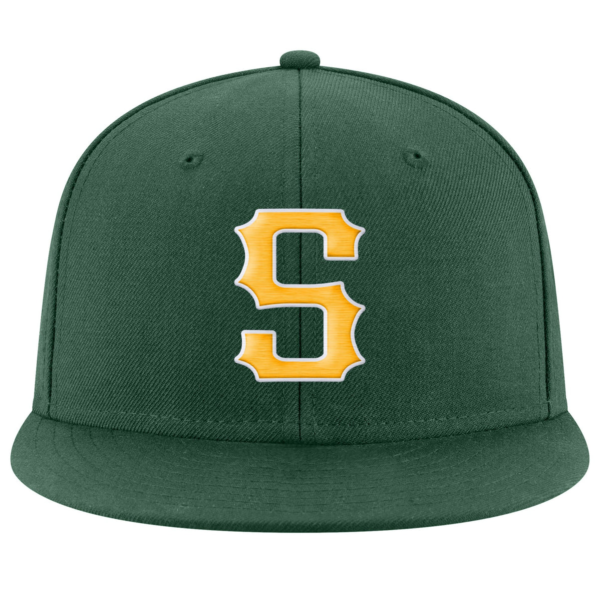 Custom Green Gold-White Stitched Adjustable Snapback Hat photo 2