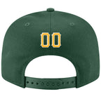 Custom Green Gold-White Stitched Adjustable Snapback Hat photo 3