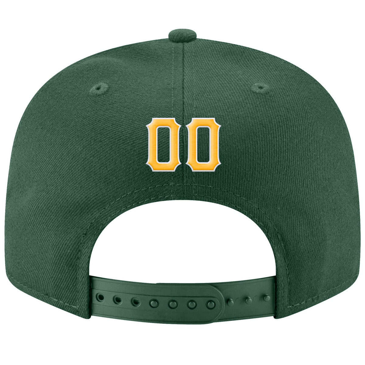 Custom Green Gold-White Stitched Adjustable Snapback Hat photo 3