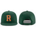 Custom Green Orange-White Stitched Adjustable Snapback Hat