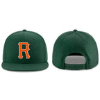 Custom Green Orange-White Stitched Adjustable Snapback Hat
