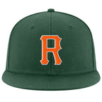 Custom Green Orange-White Stitched Adjustable Snapback Hat photo 2