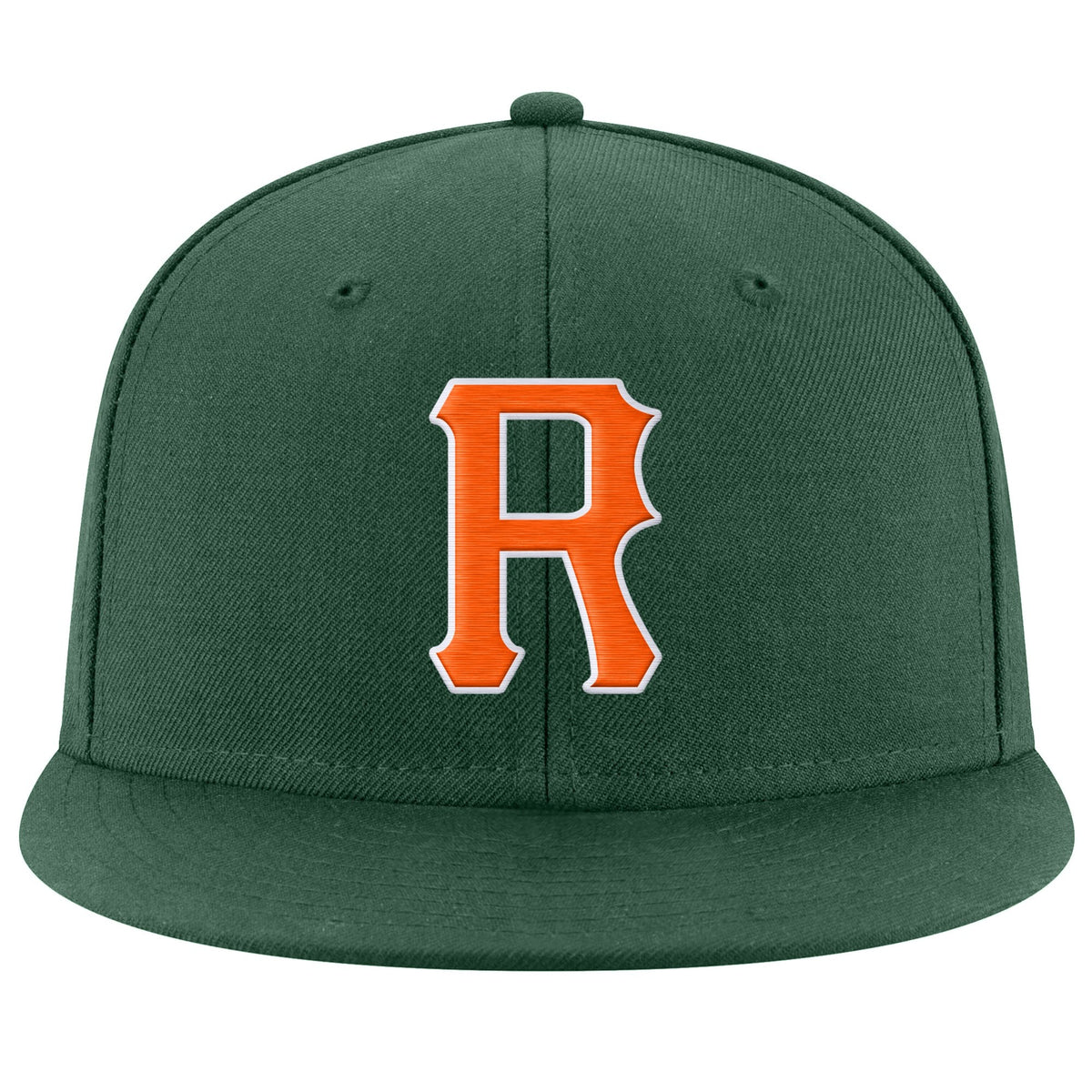 Custom Green Orange-White Stitched Adjustable Snapback Hat photo 2