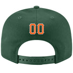 Custom Green Orange-White Stitched Adjustable Snapback Hat photo 3
