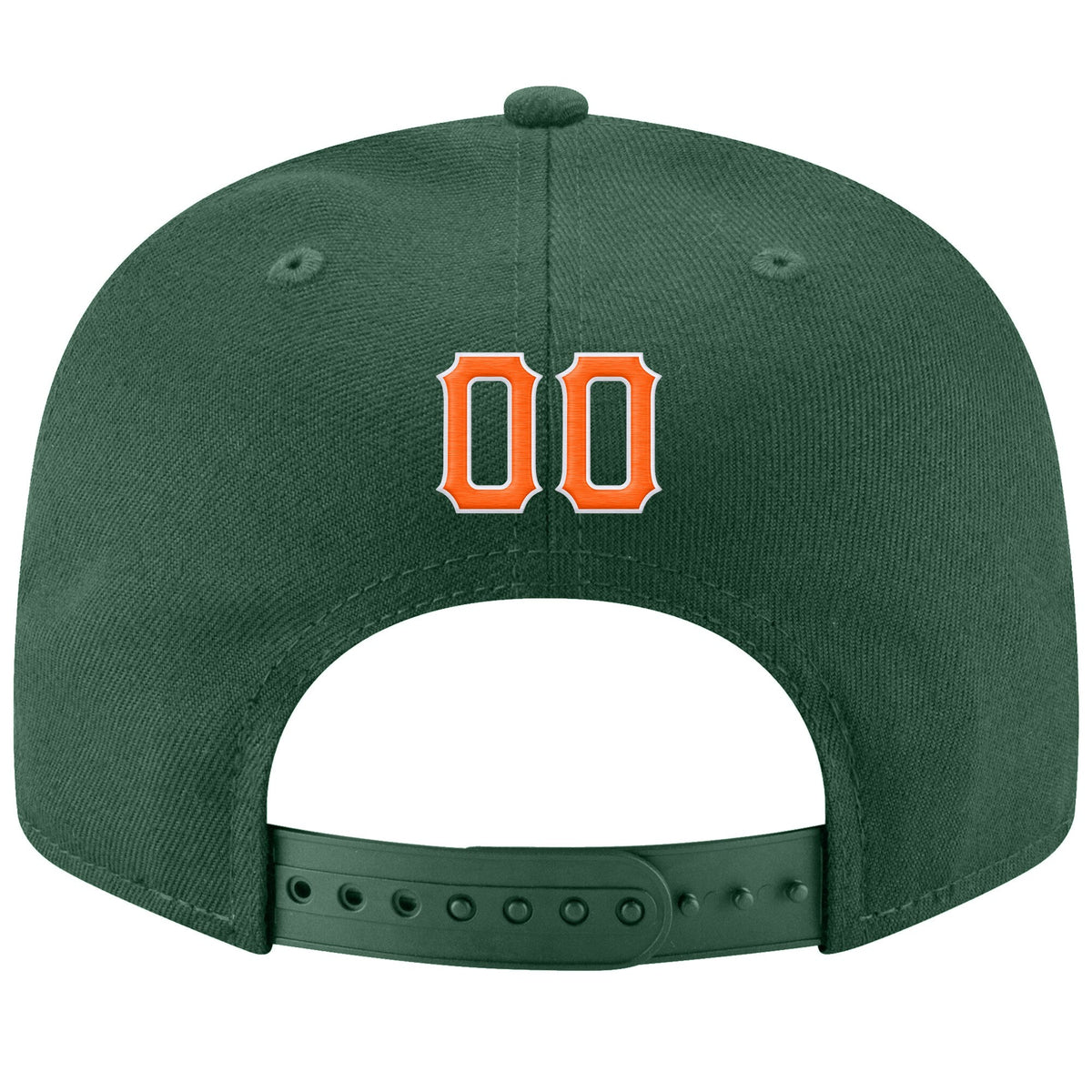 Custom Green Orange-White Stitched Adjustable Snapback Hat photo 3