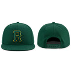 Custom Green Green-Gold Stitched Adjustable Snapback Hat