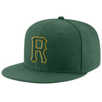 Custom Green Green-Gold Stitched Adjustable Snapback Hat photo 1