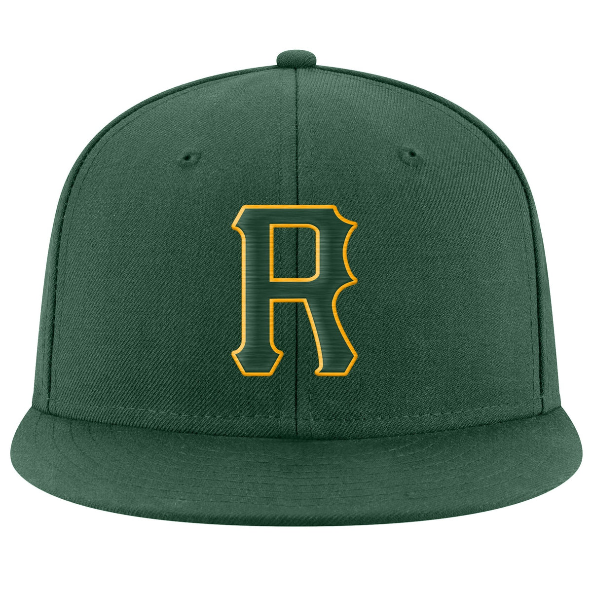 Custom Green Green-Gold Stitched Adjustable Snapback Hat photo 2