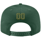 Custom Green Green-Gold Stitched Adjustable Snapback Hat photo 3