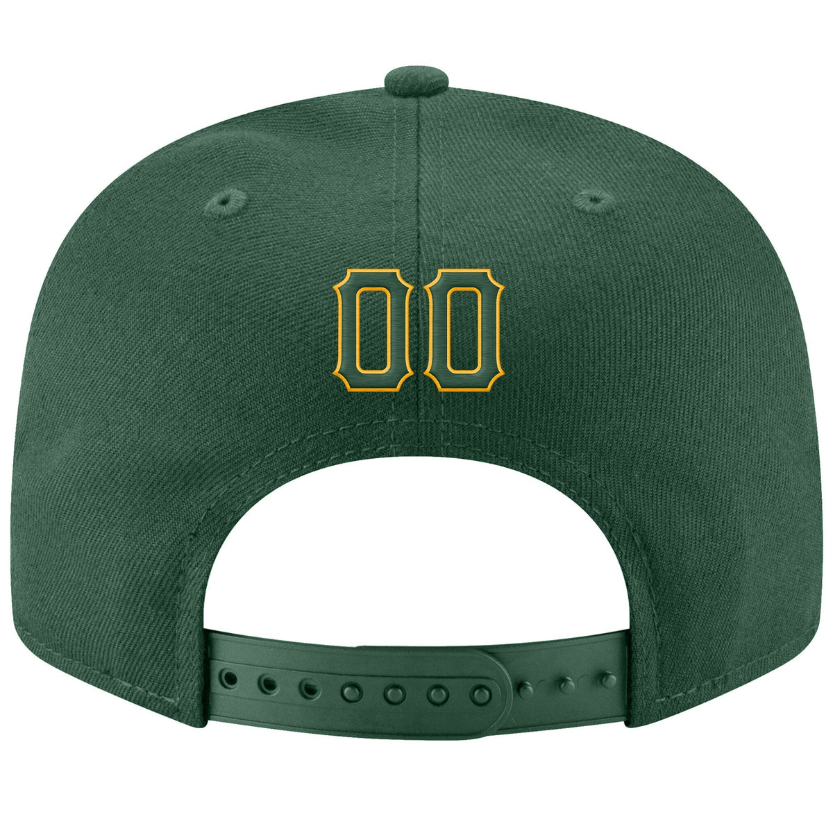 Custom Green Green-Gold Stitched Adjustable Snapback Hat photo 3