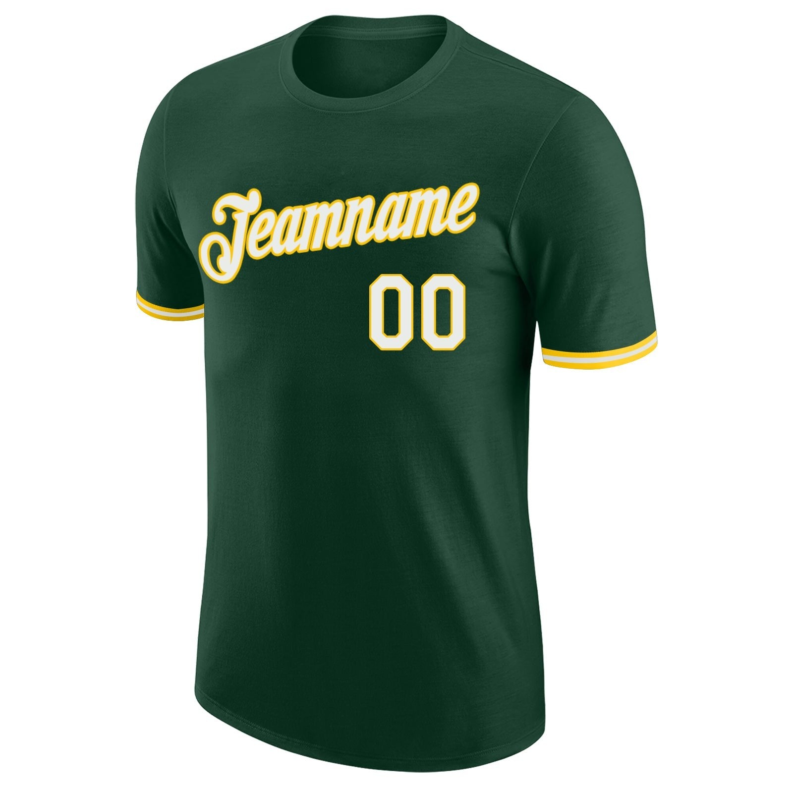 Custom Green White-Gold Performance T-Shirt photo 4