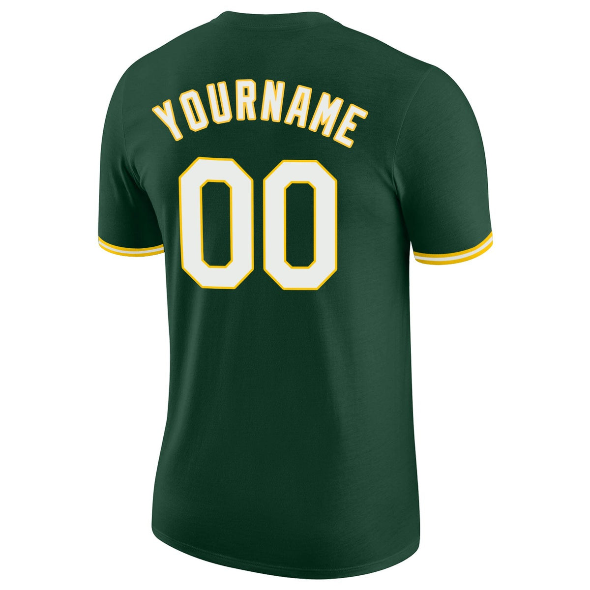 Custom Green White-Gold Performance T-Shirt photo 5