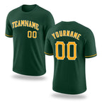 Custom Green Gold-White Performance T-Shirt