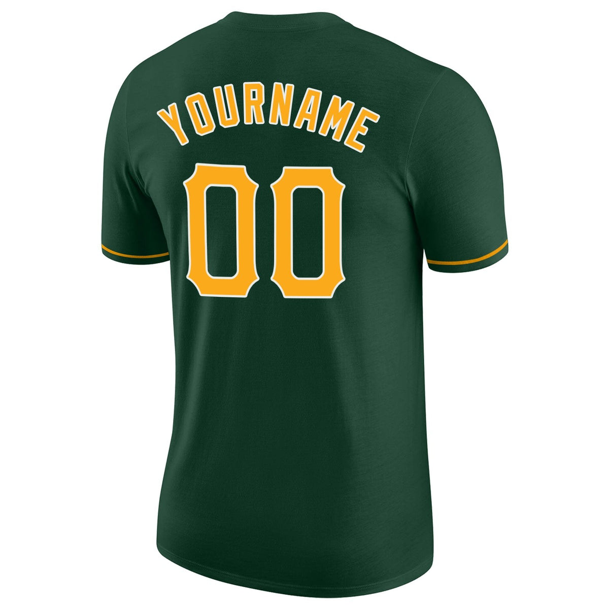 Custom Green Gold-White Performance T-Shirt photo 5