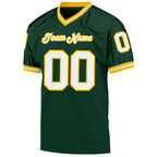 Custom Green White-Gold Mesh Authentic Throwback Football Jersey photo 2