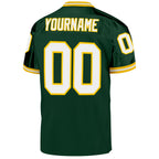 Custom Green White-Gold Mesh Authentic Throwback Football Jersey photo 3