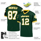 Custom Green White-Gold Mesh Authentic Throwback Football Jersey photo 4