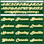 Custom Green White-Gold Mesh Authentic Throwback Football Jersey photo 5