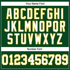 Custom Green White-Gold Mesh Authentic Throwback Football Jersey photo 6
