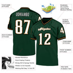 Custom Green White-Old Gold Mesh Authentic Throwback Football Jersey photo 4