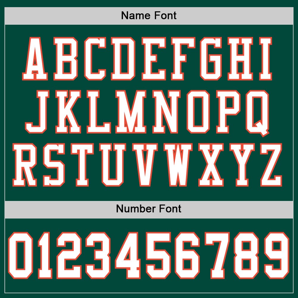 Custom Green White-Orange Mesh Authentic Throwback Football Jersey photo 3