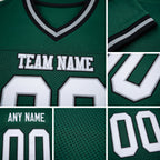 Custom Green White-Gray Mesh Authentic Throwback Football Jersey detail