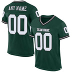 Custom Green White-Gray Mesh Authentic Throwback Football Jersey photo 1