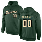 Custom Stitched Green Cream-Black Sports Pullover Sweatshirt Hoodie