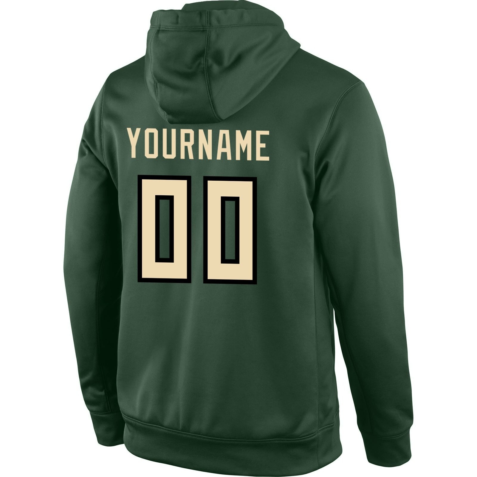 Custom Stitched Green Cream-Black Sports Pullover Sweatshirt Hoodie photo 3