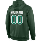 Custom Stitched Green Kelly Green-White Sports Pullover Sweatshirt Hoodie photo 3