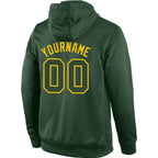 Custom Stitched Green Green-Gold Sports Pullover Sweatshirt Hoodie photo 3