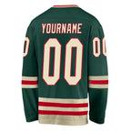 Custom Green Cream-Red Hockey Jersey photo 3