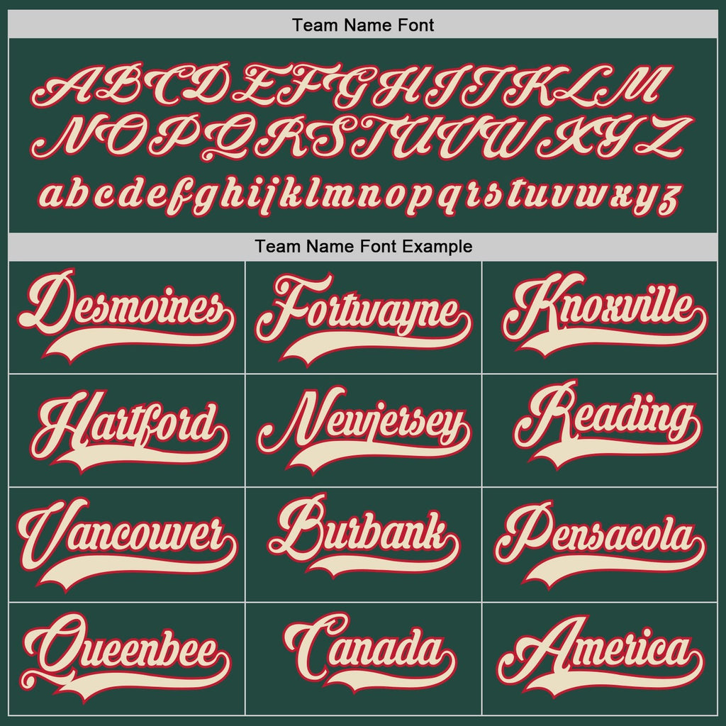 Custom Green Cream-Red Hockey Jersey photo 5