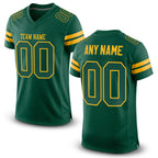 Custom Green Green-Gold Mesh Authentic Football Jersey