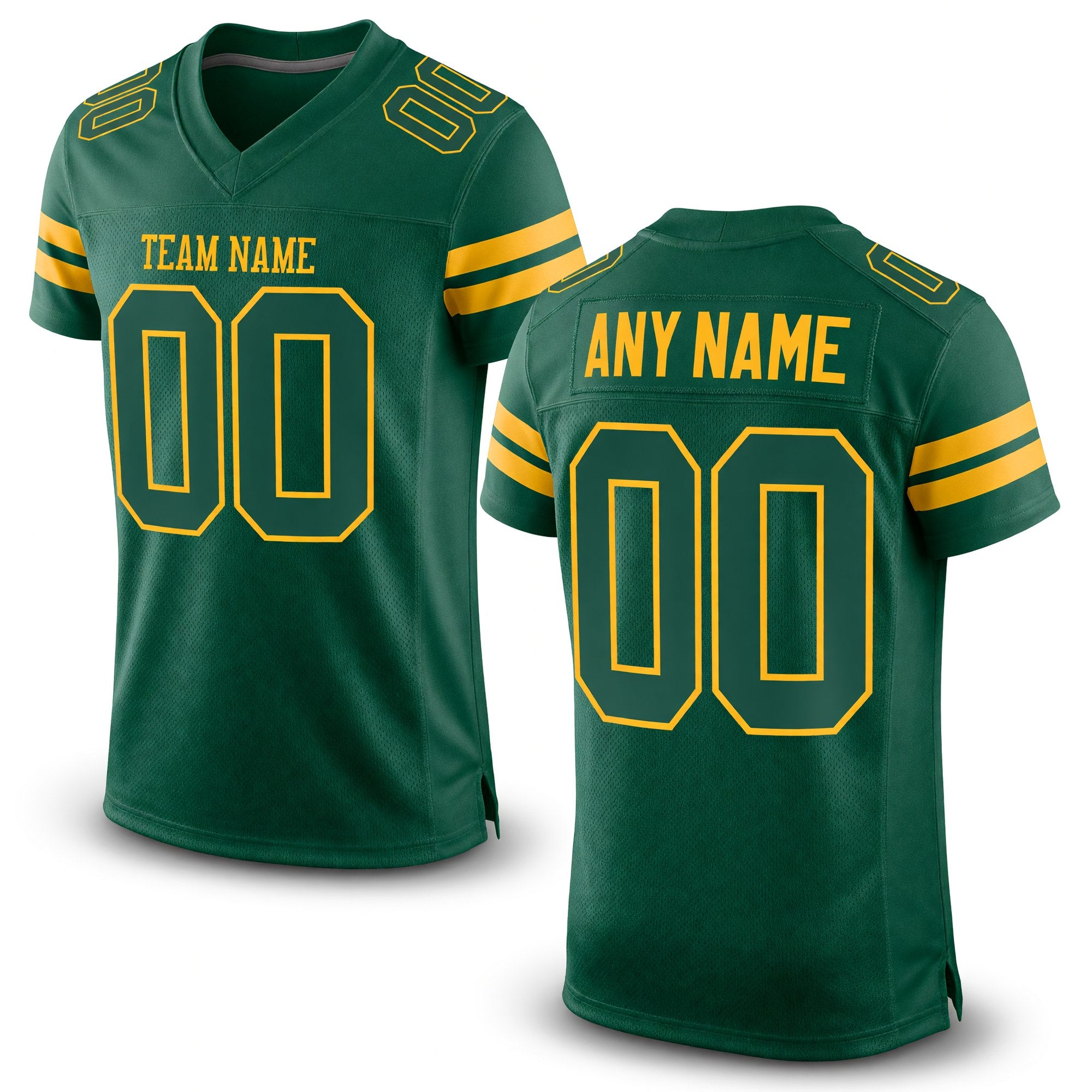 Custom Green Green-Gold Mesh Authentic Football Jersey