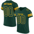 Custom Green Green-Gold Mesh Authentic Football Jersey photo 1