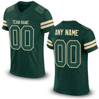 Custom Green Green-Cream Mesh Authentic Football Jersey