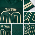 Custom Green Green-Cream Mesh Authentic Football Jersey detail