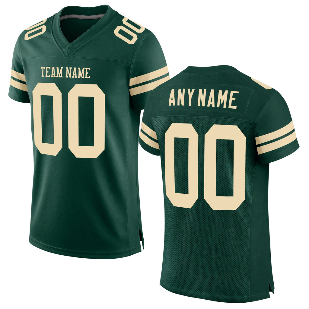 Custom Green Cream Mesh Authentic Football Jersey