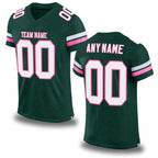 Custom Green White-Pink Mesh Authentic Football Jersey